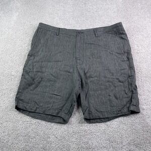 Club Monaco Shorts Mens 36 Grey Linen Maddox Fit Lightweight Chino‎ Golf Travel